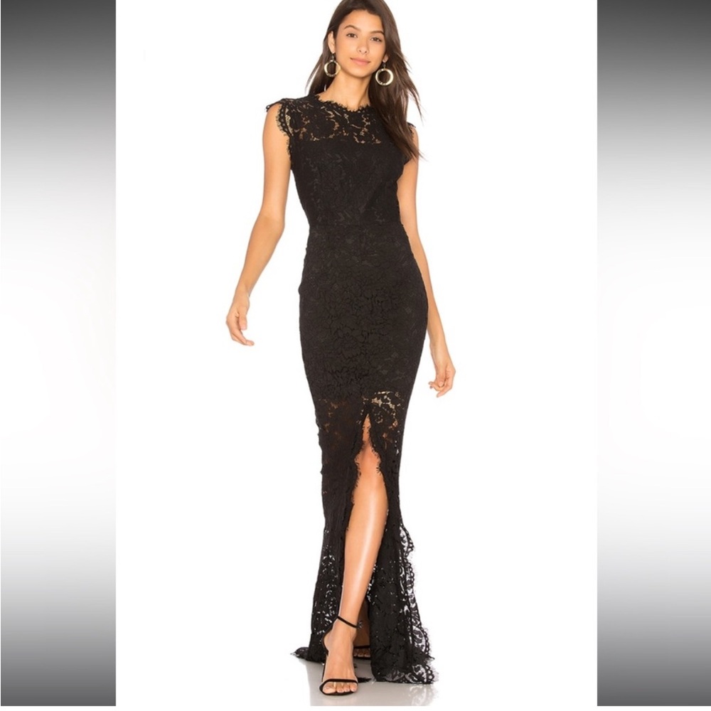 Rachel Zoe Estelle Cutout Lace Maxi Dress in Black NWT Size 0